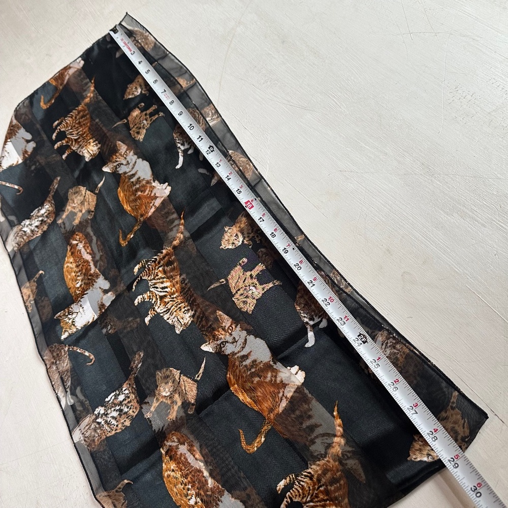 Vintage Orange Cat Novelty Print Scarf - Picture 3 of 3